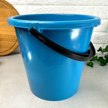 Ведро хозяйственное пластмассовое 10 л со шкалой Голубое Полимер-Пласт