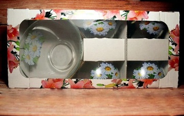 Набір гладких скляних салатників з квітами "Сідней" 1+4 (8202) ОСЗ