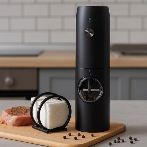 Електромлин для спецій Ringel Black з акумулятором та підсвіткою RINGEL