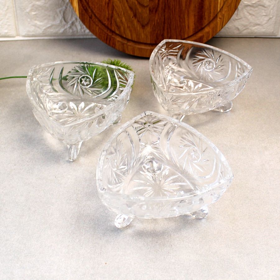 Набір салатників скляних в подарунковій упаковці HLS "Трикутник" (6362) Hell