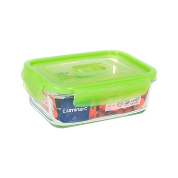 Стеклянный пищевой судок с салатовой крышкой Luminarc "Pure Box" 23,5*17,5*7,5 см 1970 мл (P4571) Luminarc