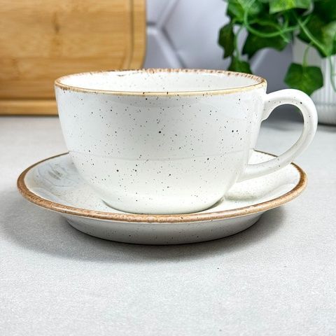 Чайна чашка з блюдцем Porland Seasons Beige 320 мл 222134/B Porland