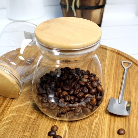 Скляна банка для зберігання з дерев'яною кришкою 700ml Ardesto Ardesto