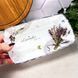 Стеклянное прямоугольное сервировочное блюдо 23 см с высокими бортиками Лаванда