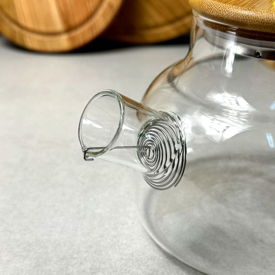 Заварювальний скляний чайник для плити 1 л Crystal Без бренда