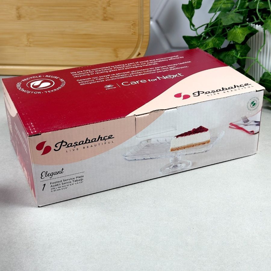 Блюдо сервировочное на ножке Pasabahce Elegant 27,6&times;16,2 см 950107 Pasabahce