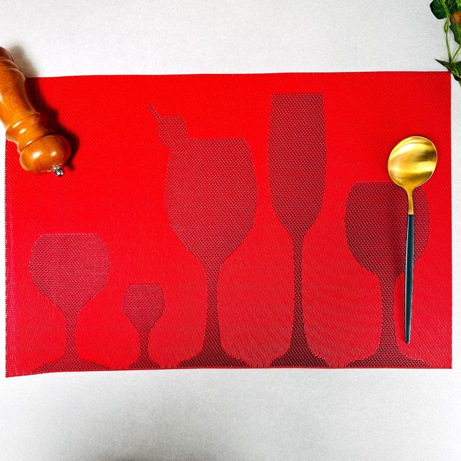 Серветка-підкладка під тарілку на стіл з келихами 30х45см Червона (2-Б) Hell