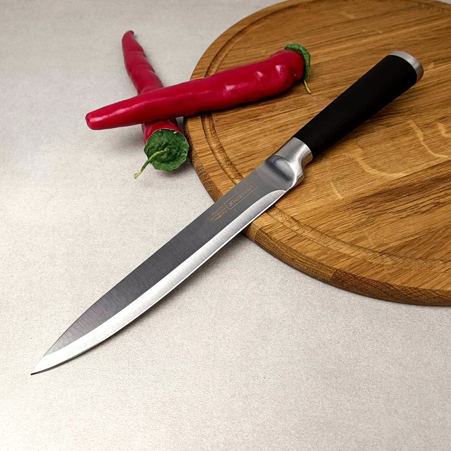 Нож разделочный кухонный из нержавеющей стали с полыми ручками "soft touch" Kamille Kamille