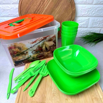 Набор пластиковой посуды для пикника 22 предметов Hell