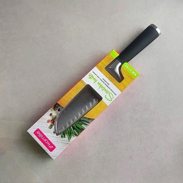Нож кухонный "Сантоку" Kamille из нержавеющей стали с полыми ручками "soft touch" Kamille