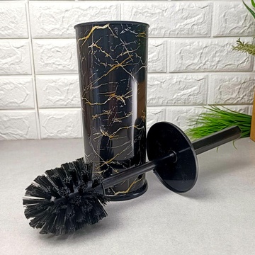Пластиковий туалетний йорж із підставкою з малюнком "Чорний мармур", 530 Elif Elif Plastik