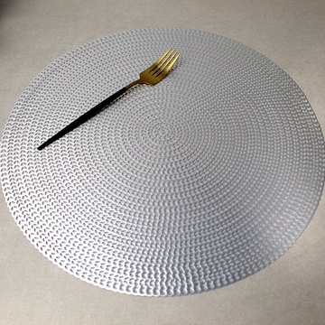 Круглая силиконовая салфетка-подтарельник 38 см Серебро (КС-15) Hell