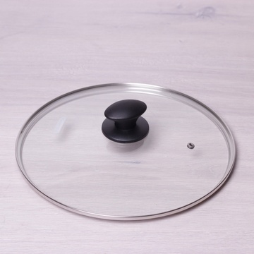 Крышка стеклянная 28 см для кастрюль и сковород Kamille с металлическим ободком Kamille