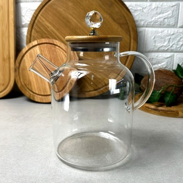 Высокий заварочный стеклянный чайник для плиты 1.8 л Crystal Без бренда