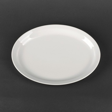 Овальне глубоке блюдо з білої порцеляни Lubiana Ameryka 290х220 мм (158) Lubiana