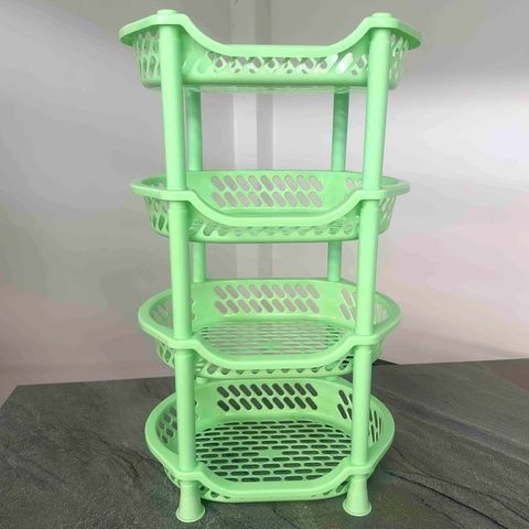 Салатовая разборная полочка в ванную 4 яруса Efe plastics пластиковая Без бренда