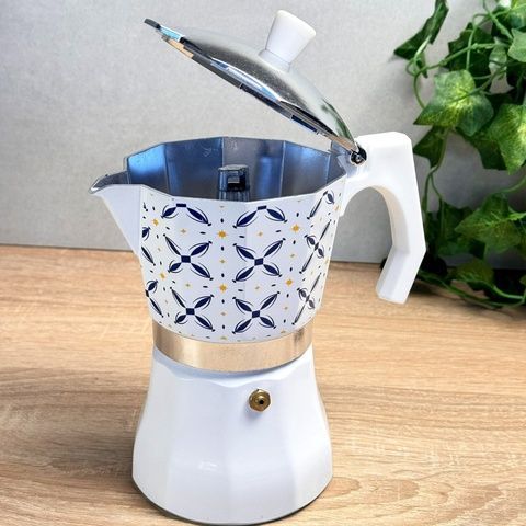Кофеварка гейзерная алюминий 300 мл белая GT-10056 Lazio GUSTO