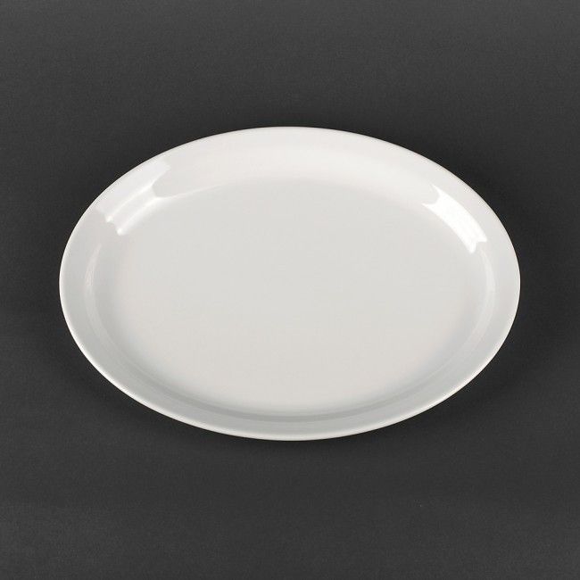 Овальне глубоке блюдо з білої порцеляни Lubiana Ameryka 290х220 мм (158) Lubiana