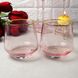 Набір рожевих склянок із золотим обідком 2 шт 400 мл Рожевий серпанок