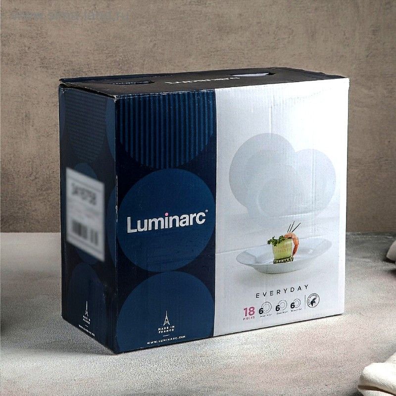 Столовий білий класичний склокерамічний сервіз Luminarc Everyday 19 предметів (G0567) Luminarc