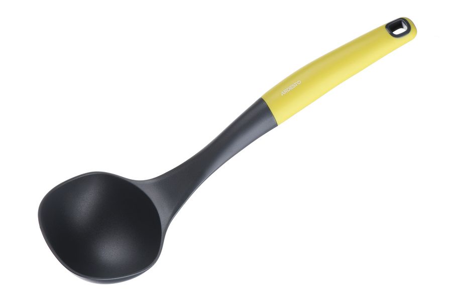 Половник нейлоновый серо-жёлтый 30 см с ручкой Soft-touch Ardesto Gemini Ardesto