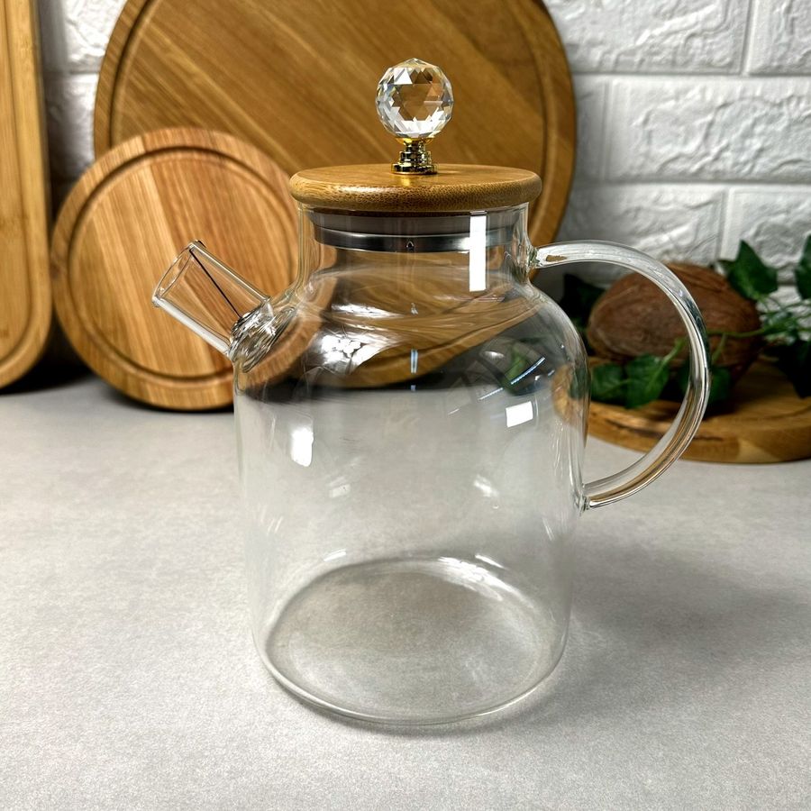 Высокий заварочный стеклянный чайник для плиты 1.8 л Crystal Без бренда