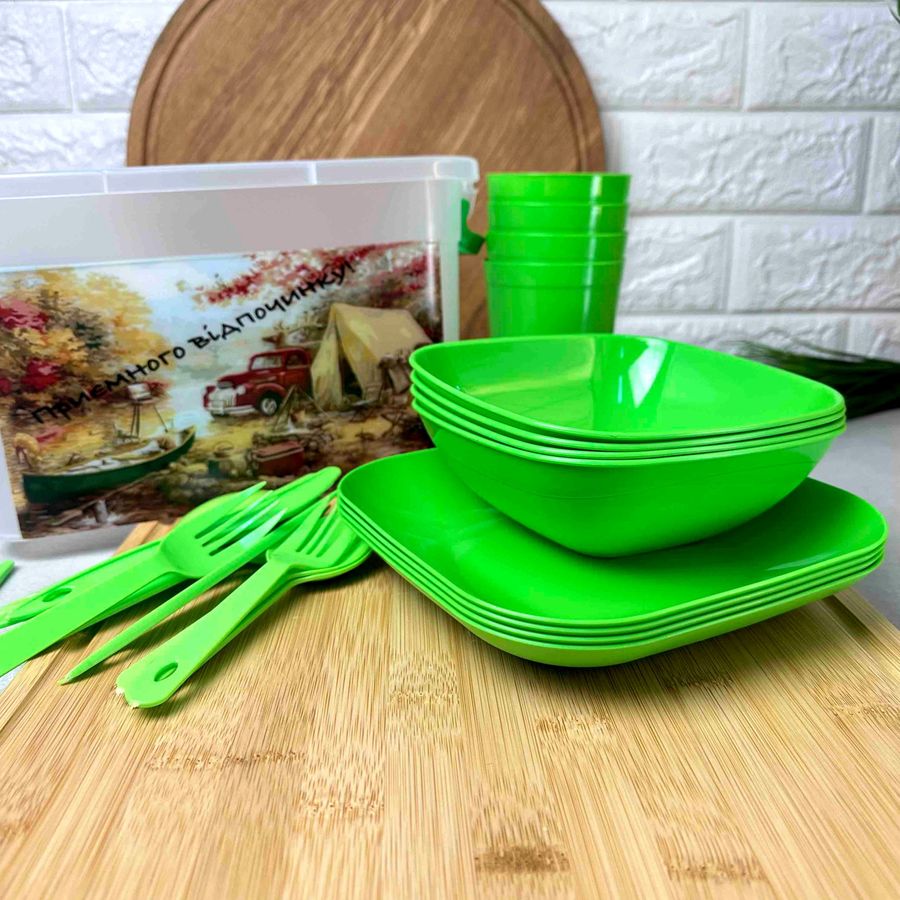 Набір пластикового посуду для пікніка 22 предметів Hell