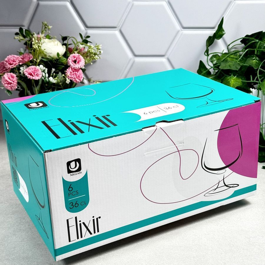 Набір бокалів для коньяку скляних 360 мл 6 шт Uniglass Elixir 97526G UniGlass