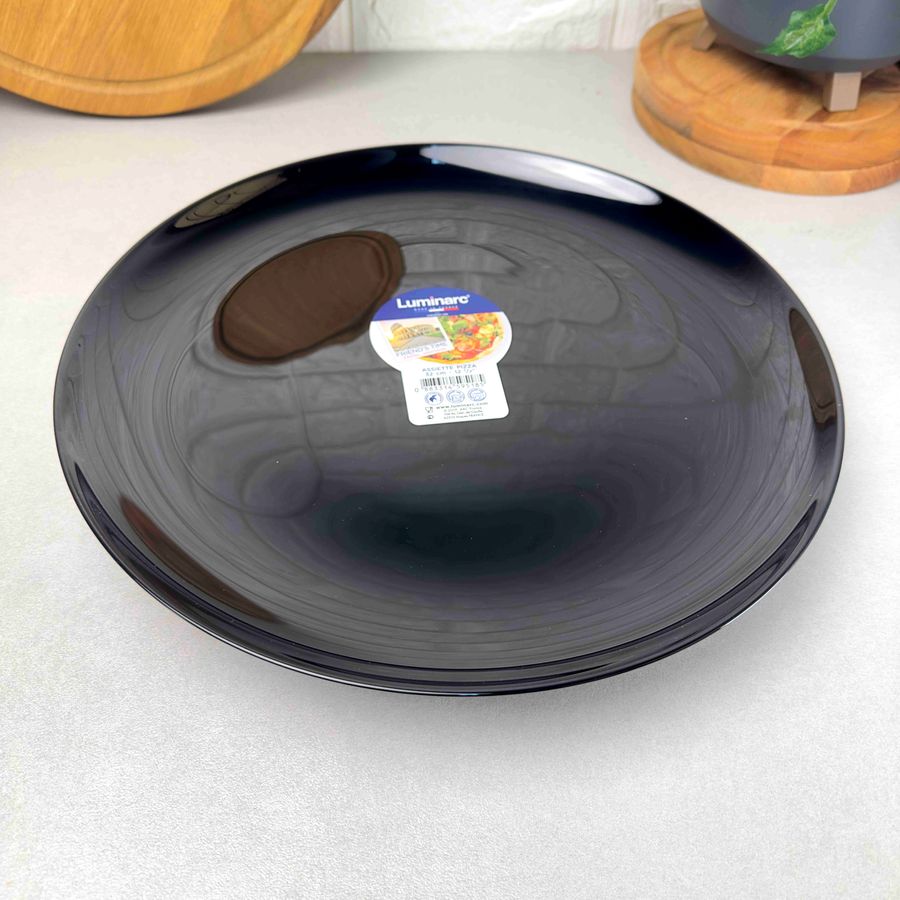 Блюдо чорне кругле для піци Luminarc Friend Time BLACK 320 мм (M0066) Luminarc