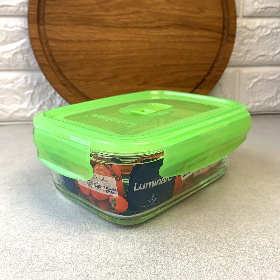 Прямокутний Контейнер з салатовою кришкою Luminarc Pure Box" 17,5*12,5*7 см 820 мл (P4569) Luminarc