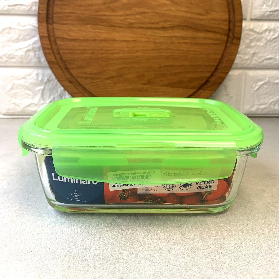 Прямокутний Контейнер з салатовою кришкою Luminarc Pure Box" 17,5*12,5*7 см 820 мл (P4569) Luminarc