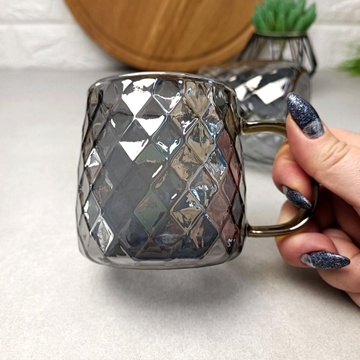 Чайна чашка з графітовим перламутром Topaz із боросилікатного скла Crystal Hell