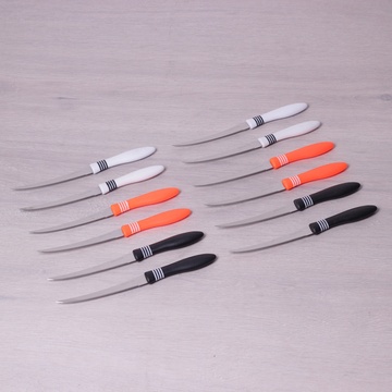 Набір ножів-пилочок для шинкування 12 шт з нержавіючої сталі з пластиковими ручками Kamille Kamille