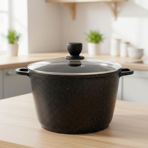 Кастрюля алюминий 24 см 6.5 л черная RG-2107-24h Ringel RINGEL