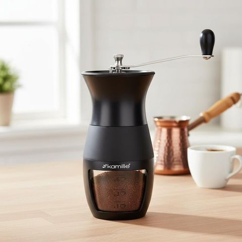 Кофемолка ручная керамическая чёрная Kamille KM-7065 Kamille