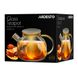 Скляний чайник для заварювання Золотий перламутр з дерев'яною кришкою 1 л Ardesto