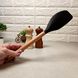 Силіконова кухонна лопатка з дерев'яною ручкою 32*6,4 см Сіра