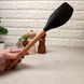 Силіконова кухонна лопатка з дерев'яною ручкою 32*6,4 см Сіра
