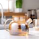 Стеклянный заварочный чайник Золотой перламутр с деревянной крышкой 1 л Ardesto