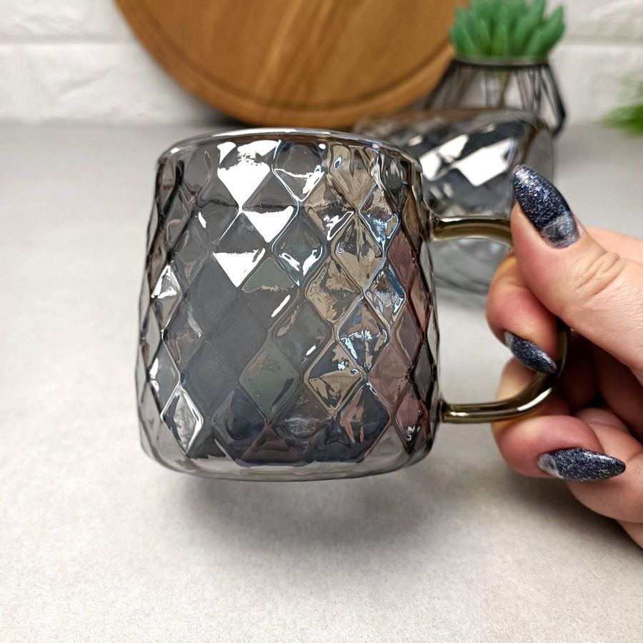 Чайна чашка з графітовим перламутром Topaz із боросилікатного скла Crystal Hell