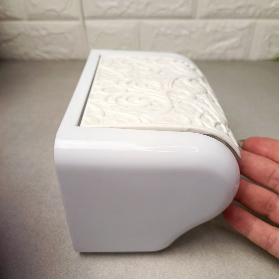 Ажурный пластиковый настенный держатель для туалетной бумаги с крышкой, 376 Elif Elif Plastik