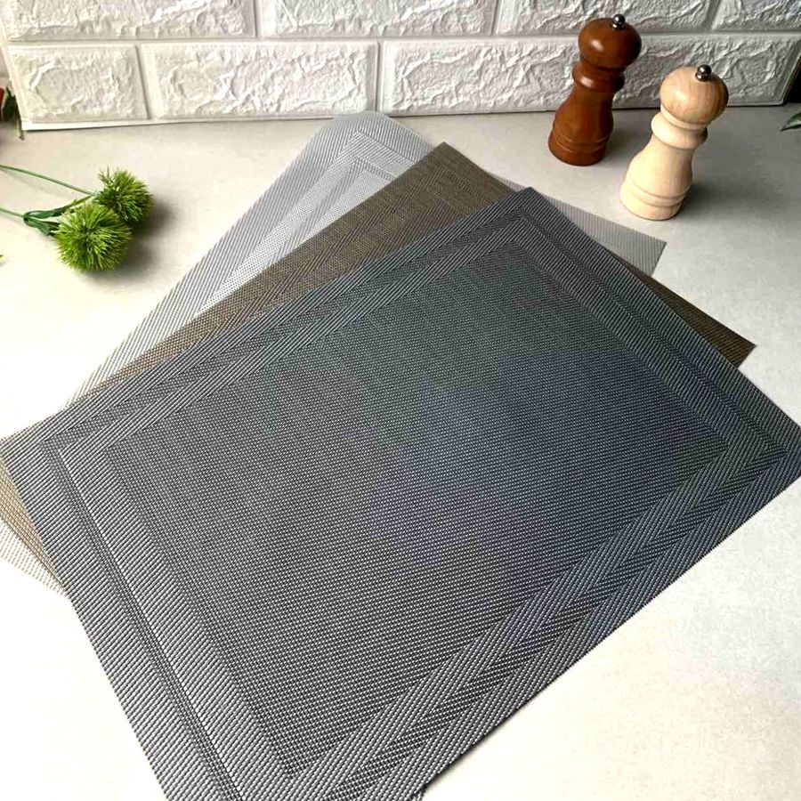 Серветка сервірувальна термостійка з ПВХ темно-сіра 30х45см, сервірувальний килимок Hell
