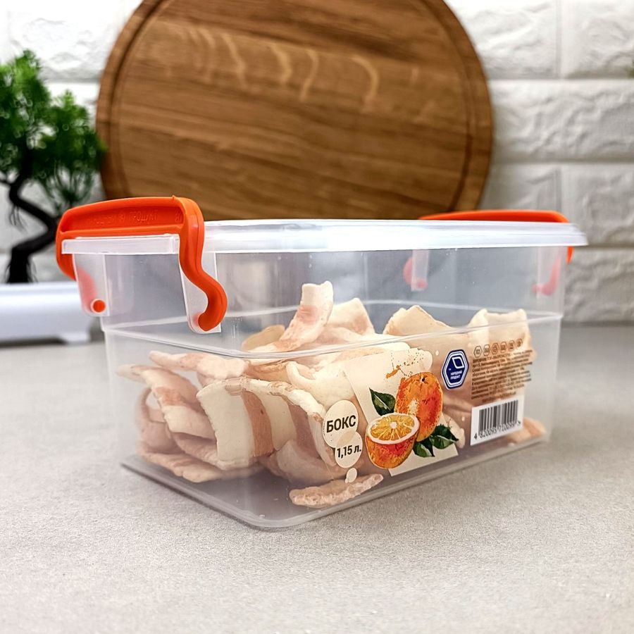 Пластиковий контейнер для зберігання їжі 0.95л. з кришкою Народний продукт