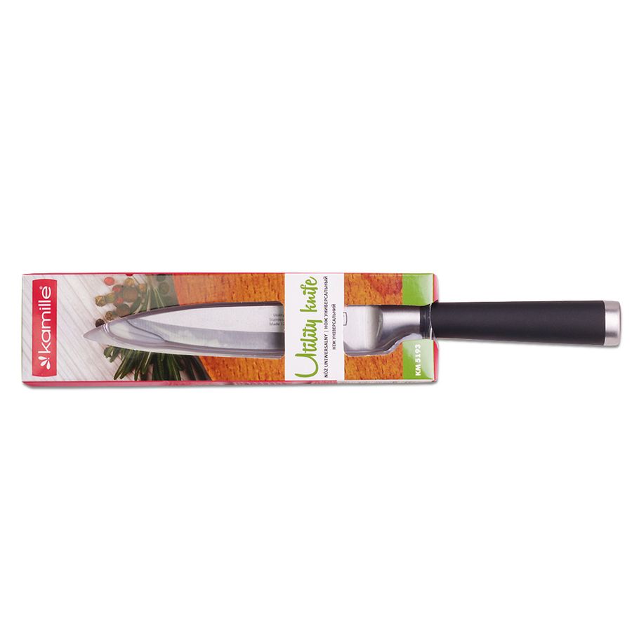 Ніж універсальний Kamille з нержавіючої сталі з порожнистими ручками "soft tou(лезо 12см, рукоятка 11.5 см) Kamille