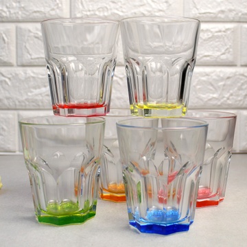 Набір склянок з різнобарвним дном Luminarc Брайт Колорс Нова Америка 270 мл 6 шт (J8933) Luminarc