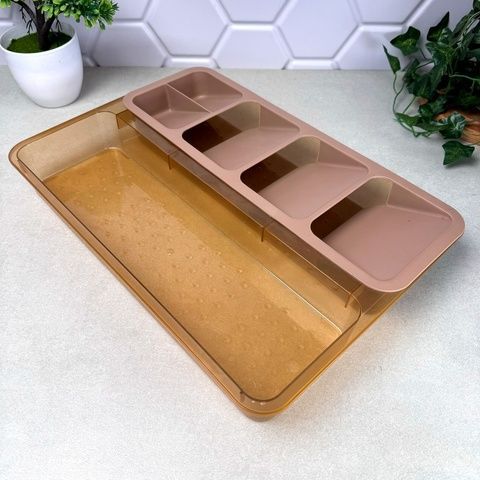 Пластиковый лоток для столовых приборов SMART Бежевый Dunya Plastik