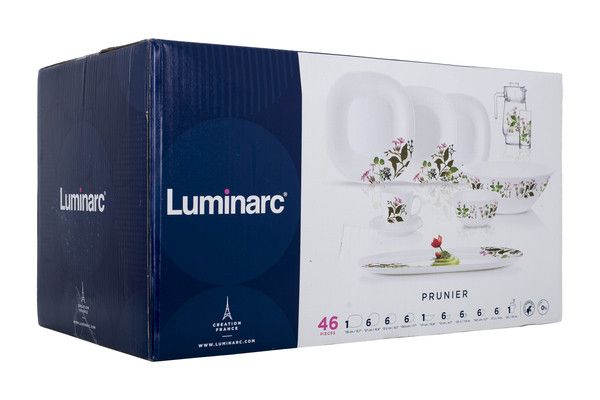 Набір столовий квадратний Luminarc Carine Prunier 46 предметів (N2251) Luminarc