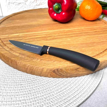 Чорний овочевий ніж 8.5 см із ручкою Soft-touch Oscar Grand Oscar