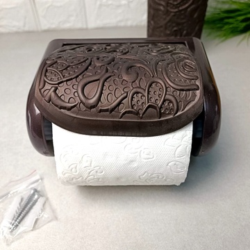 Декоративний коричневий пластиковий настінний тримач для туалетного паперу, 376 Elif Elif Plastik