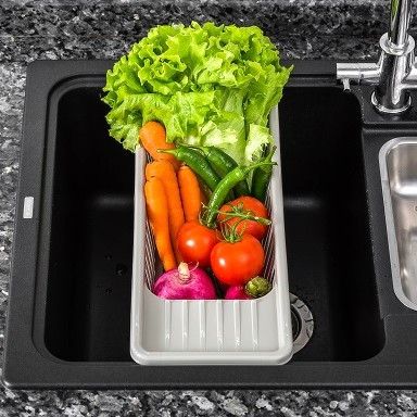 Пластиковая сушилка для посуды и овощей на раковину Hobby